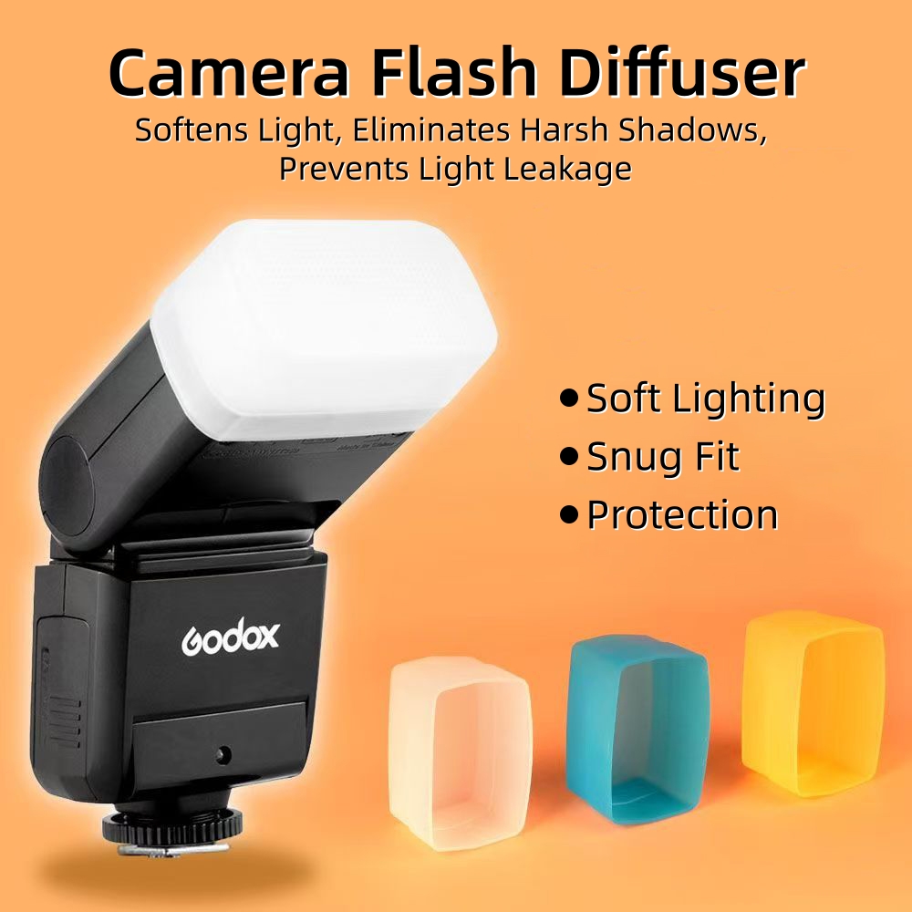Photography Lighting Godox - Kamera Flaş Difüzör Softbox Beyaz Mavi