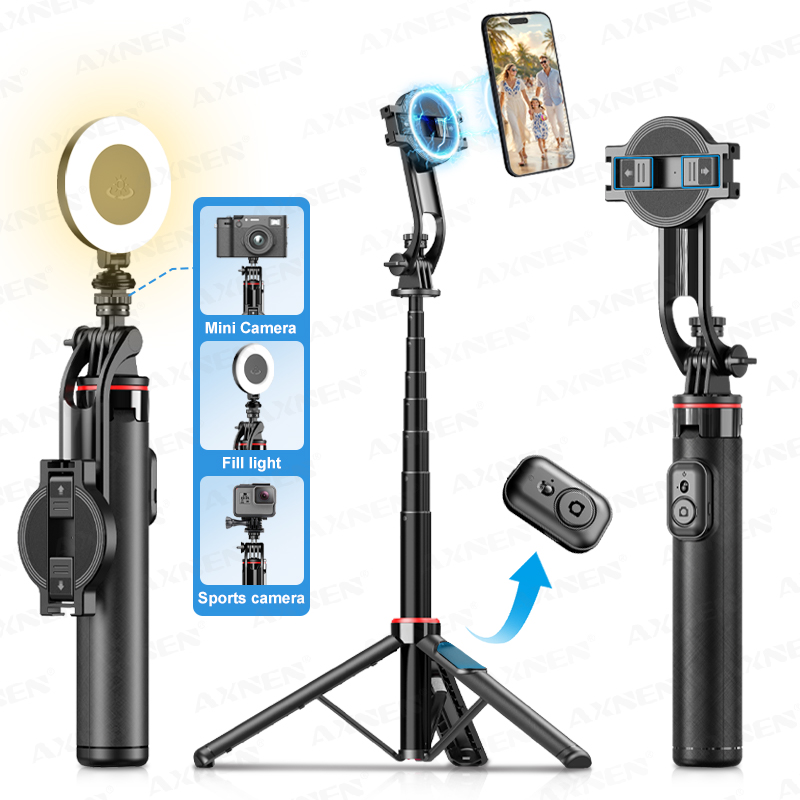 Photography Lighting Circle - AXNEN C20 Manyetik Selfie Çubuğu Tripod,