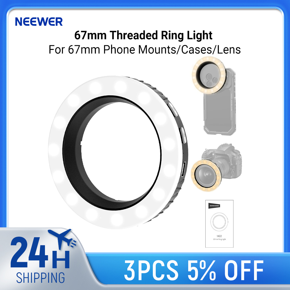 Photography Lighting Circle - NEEWER Basics 67mm Dişli Halka Işık,