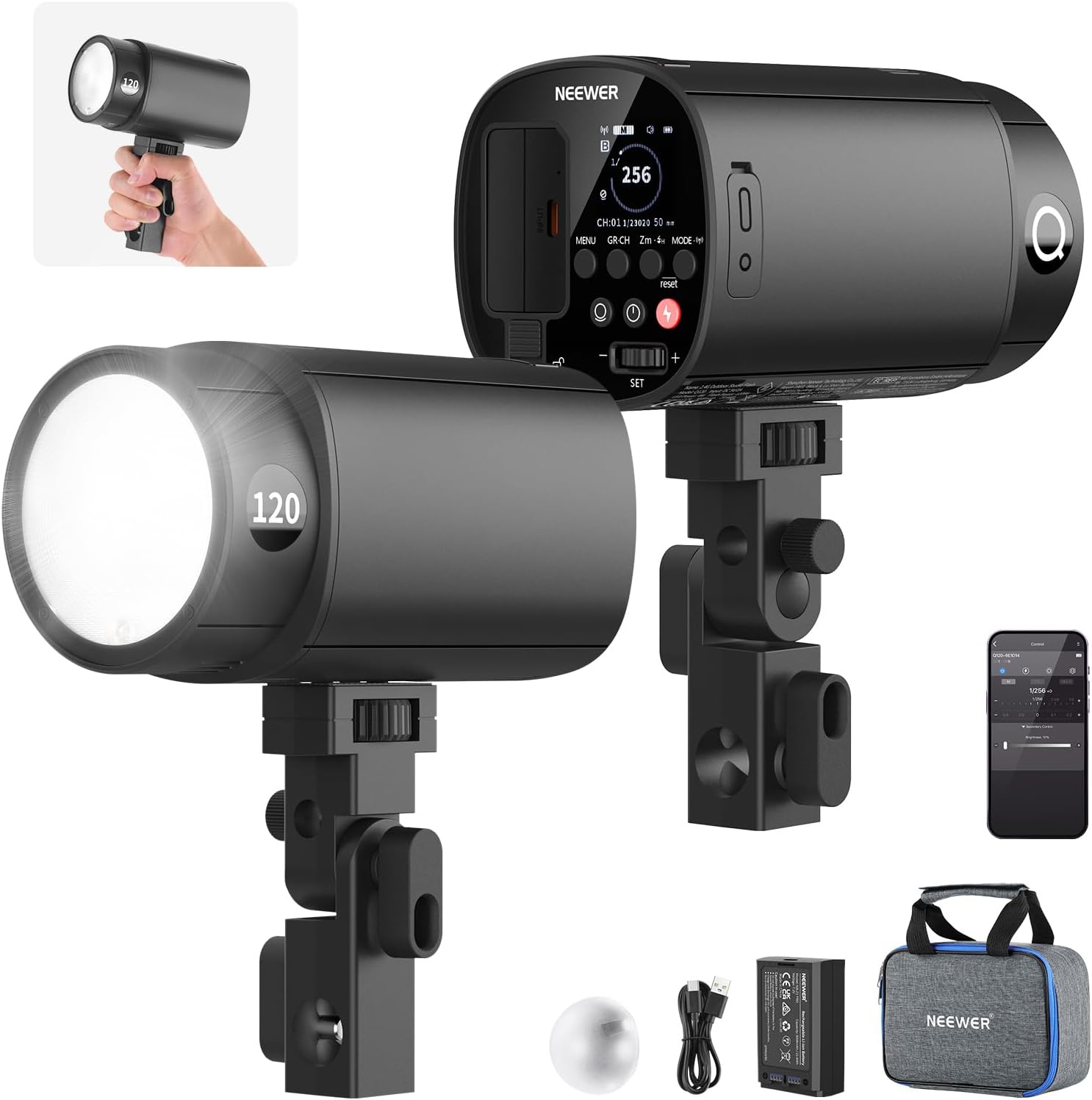Portable Strobe Monolight - NEEWER 120Ws 2.4G TTL Dış Mekan