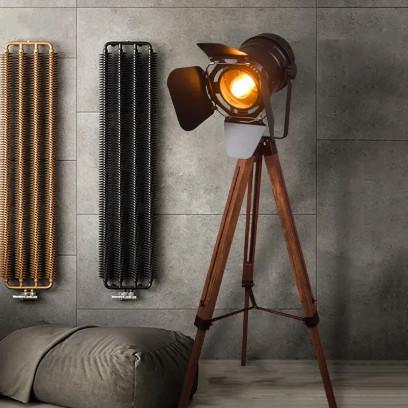 Vintage Photography Lighting - 2025 Amerikan Vintage Ahşap Zemin Lambaları