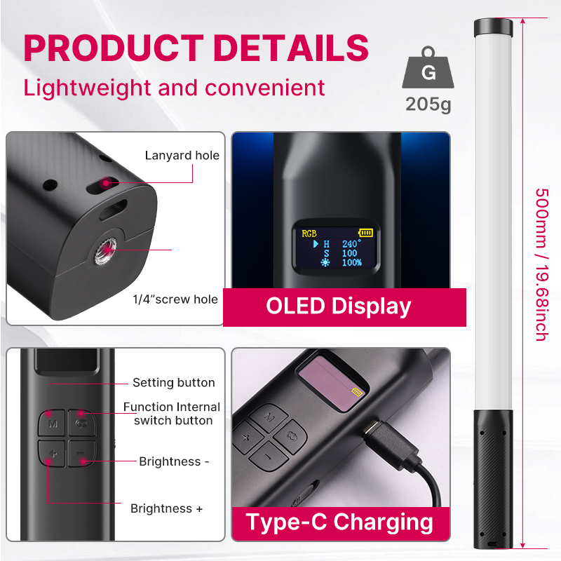 Ulanzi VL119 El RGB Renkli Çub - Photography Lighting Godox incelemesi ve fiyatı