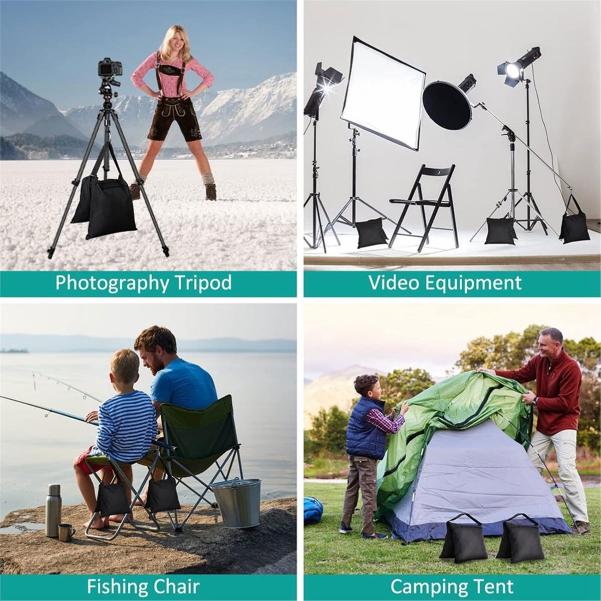 8'li Paket Kum Torbaları, Işık - Photography Lighting Weight Bags incelemesi ve fiyatı