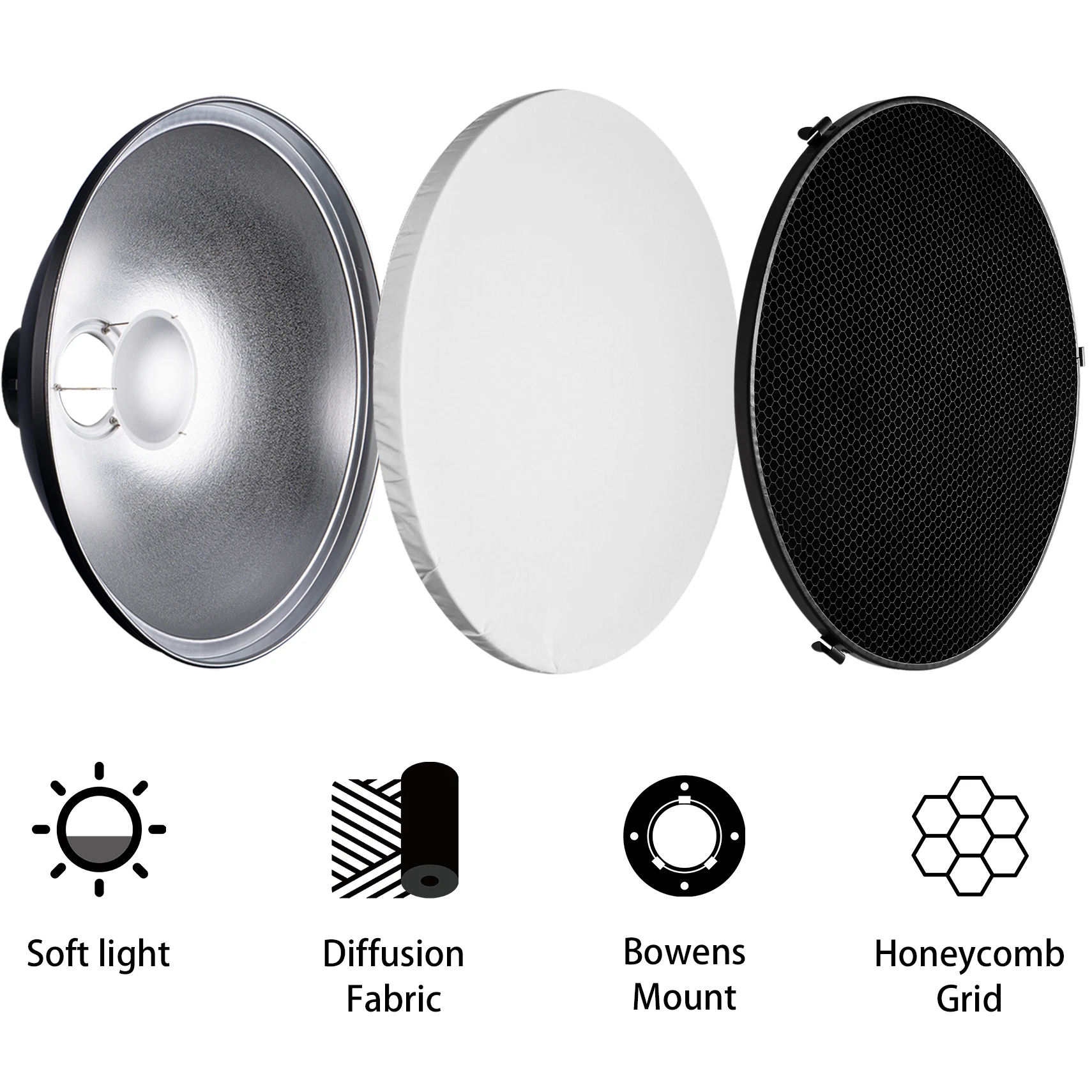Selens 55cm Gümüş/Beyaz İç Ref - Beauty Dish 55Cm incelemesi ve fiyatı